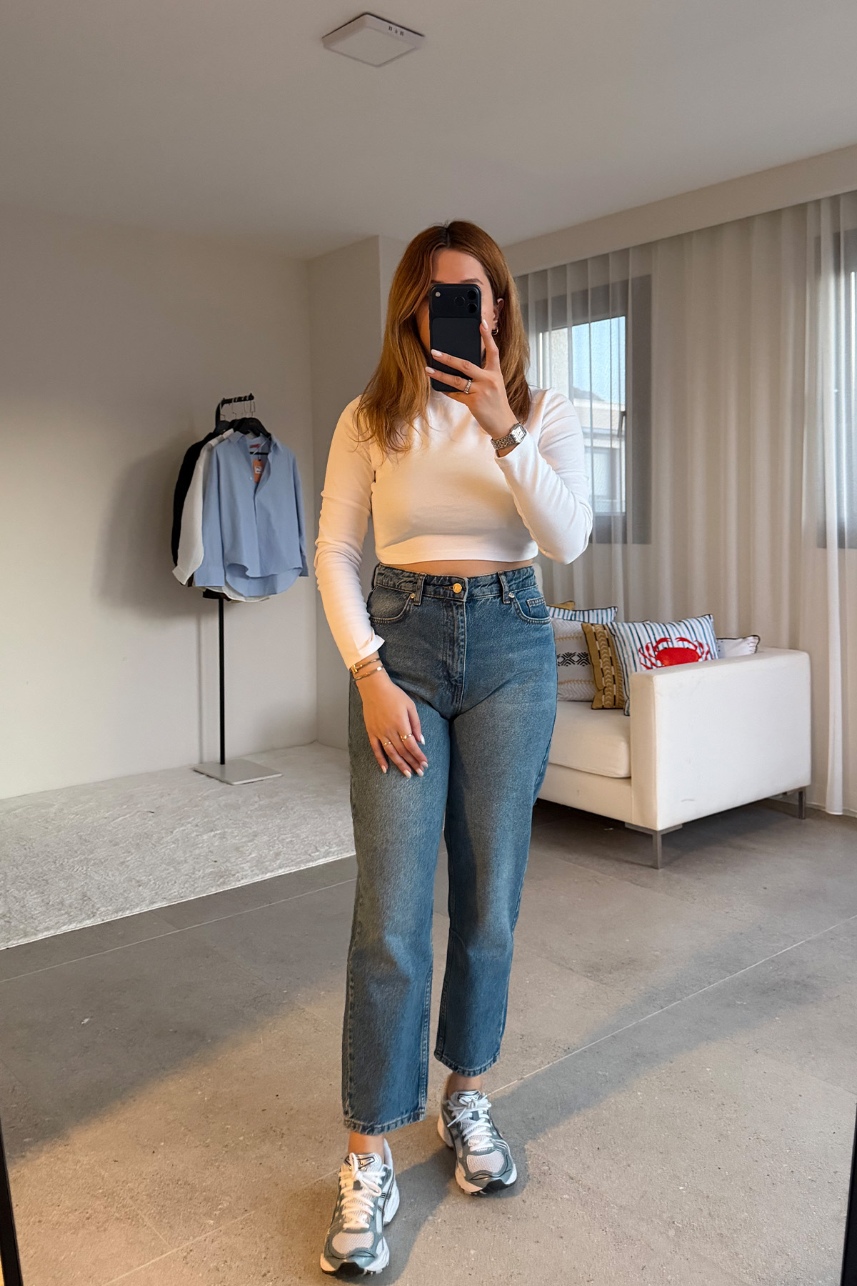Premium Kalite Mom Fit Klasik Mavi Jean