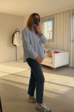 Bebe Mavi Oversize Gömlek