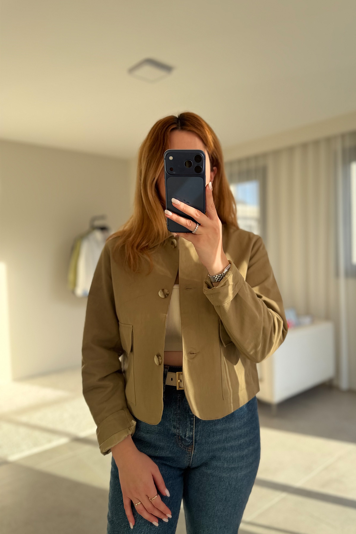 Haki Mira Kısa Ceket Haki Mira Kısa Ceket - Görsel 1