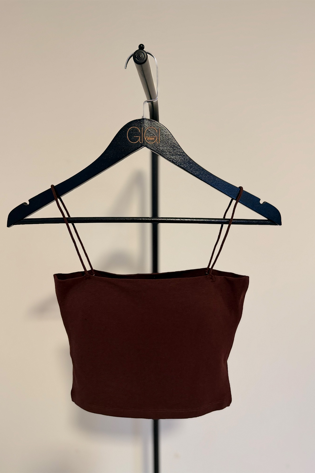 İp Askılı Elit Triko Acı Kahve Crop Top İp Askılı Elit Acı Kahve Crop Top - Görsel 1