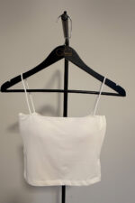 İp Askılı Elit Beyaz Crop Top