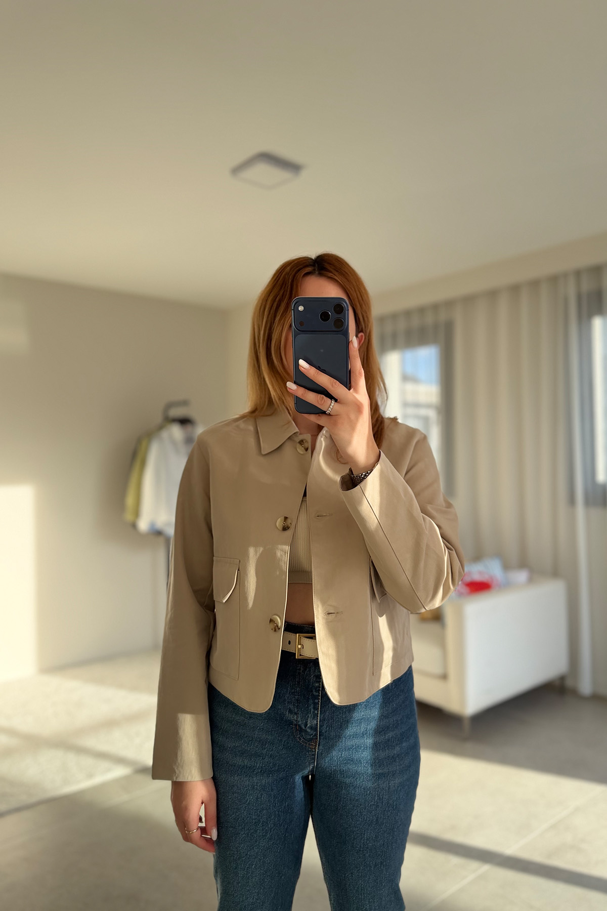 Krem Mira Kısa Ceket2 Krem Mira Kısa Ceket - Görsel 1