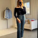 Lacivert Carmen Fit Bluz