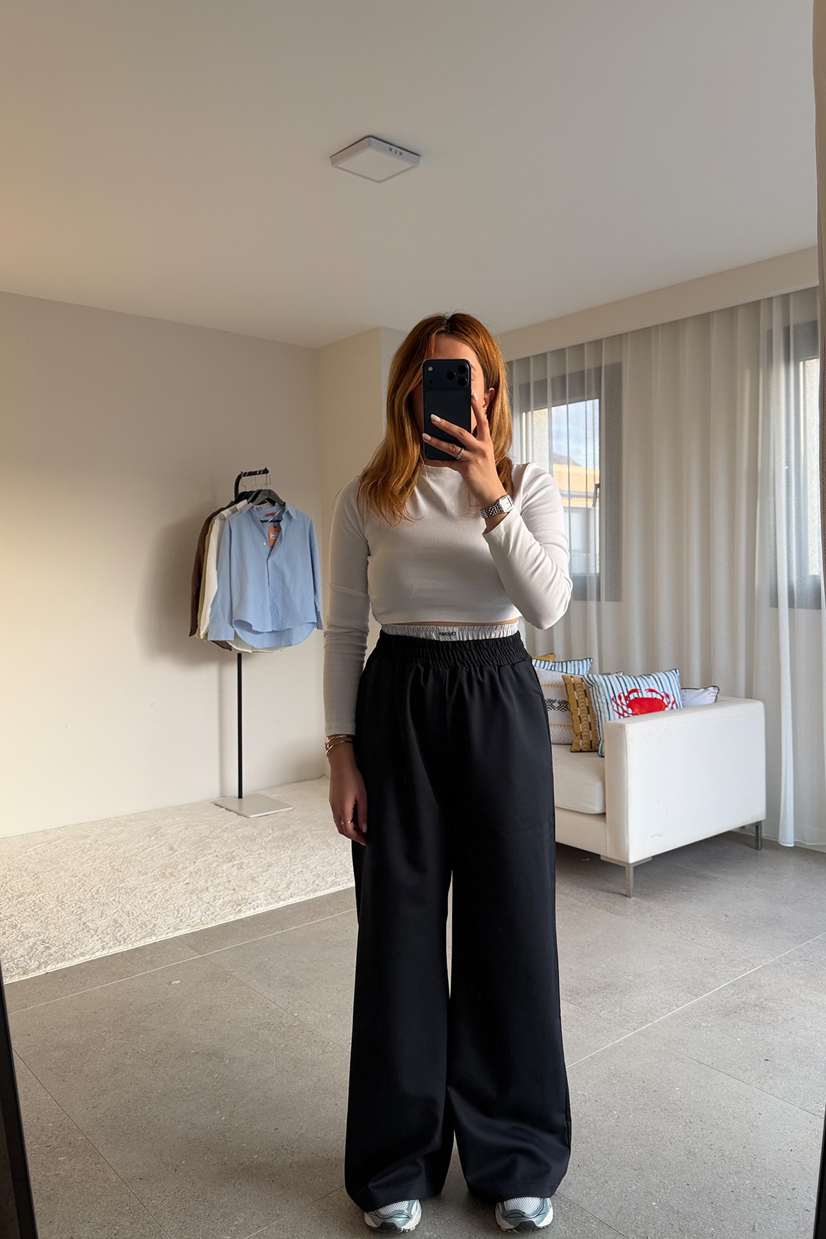 Lacivert Geniş Paça Palazzo Pantolon Lacivert Geniş Paça Palazzo Pantolon - Görsel 1