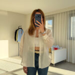 Luna Beyaz Transparan Gömlek